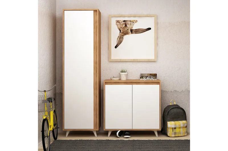 Mod Design Skänk och Bokhylla - Trä/Vit - Möbler - Hallmöbler - Möbelset för hall & entre