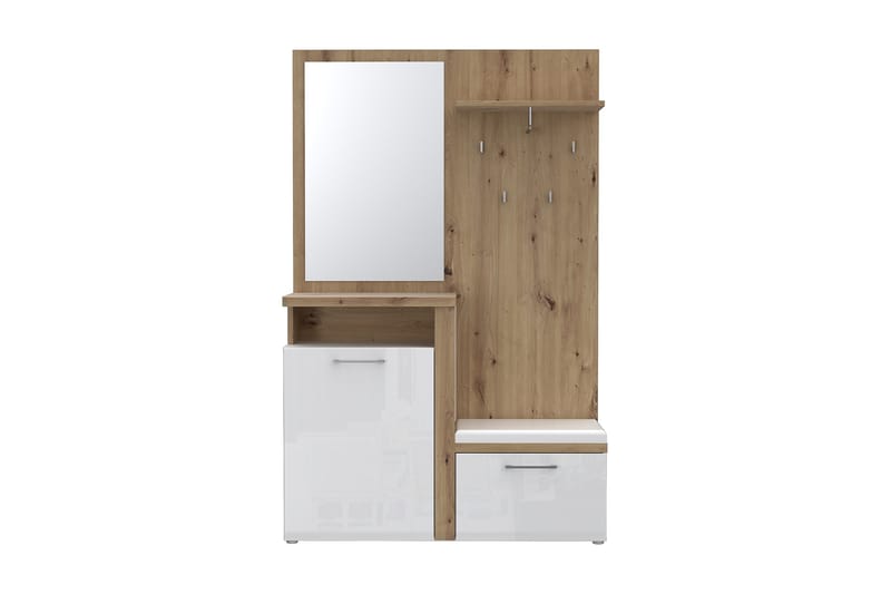 Nessebar Hallmöbelset 44x129 cm - Vit/Brun - Möbler - Hallmöbler - Möbelset för hall & entre