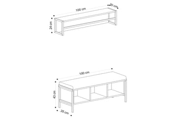Redeby Hallmöbelset - Brun - Möbler - Hallmöbler - Möbelset för hall & entre