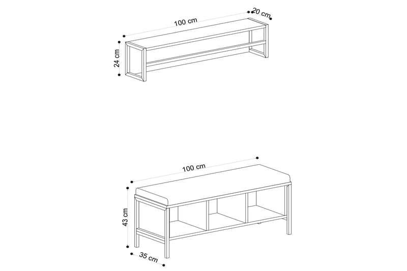 Redeby Hallmöbelset - Brun - Möbler - Hallmöbler - Möbelset för hall & entre