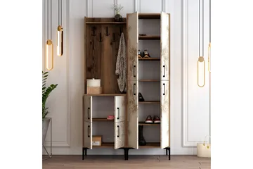 Retzow Hallmöbelset 120 cm - Brun/Vit - Möbler - Hallmöbler - Möbelset för hall & entre