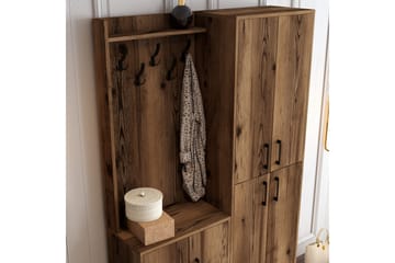 Retzow Hallmöbelset 120 cm - Mörkbrun - Möbler - Hallmöbler - Möbelset för hall & entre