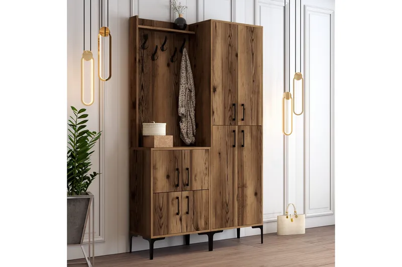 Retzow Hallmöbelset 120 cm, Mörkbrun