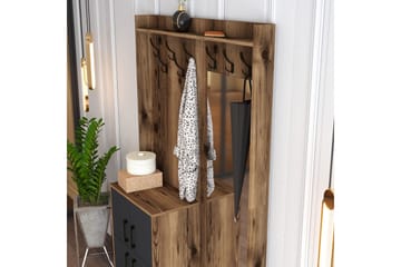 Retzow Hallmöbelset 120 cm - Mörkbrun/Antracit - Möbler - Hallmöbler - Möbelset för hall & entre