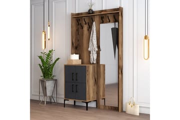 Retzow Hallmöbelset 120 cm - Mörkbrun/Antracit - Möbler - Hallmöbler - Möbelset för hall & entre
