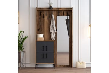 Retzow Hallmöbelset 120 cm - Mörkbrun/Antracit - Möbler - Hallmöbler - Möbelset för hall & entre