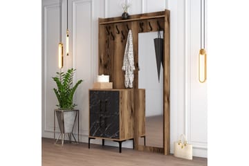 Retzow Hallmöbelset 120 cm - Mörkbrun/Svart - Möbler - Hallmöbler - Möbelset för hall & entre