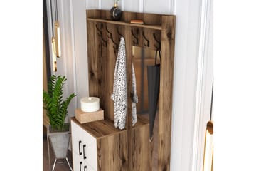 Retzow Hallmöbelset 120 cm - Mörkbrun/Vit - Möbler - Hallmöbler - Möbelset för hall & entre