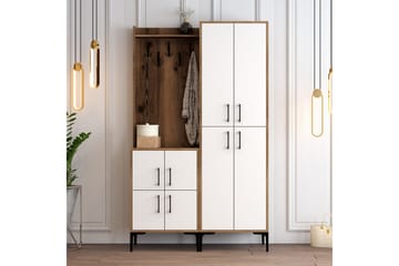 Retzow Hallmöbelset 120 cm - Mörkbrun/Vit - Möbler - Hallmöbler - Möbelset för hall & entre