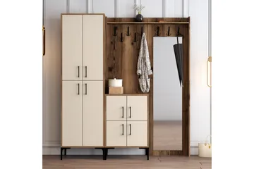 Retzow Hallmöbelset 180 cm - Mörkbrun/Beige - Möbler - Hallmöbler - Möbelset för hall & entre