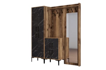 Retzow Hallmöbelset 180 cm - Mörkbrun/Svart - Möbler - Hallmöbler - Möbelset för hall & entre
