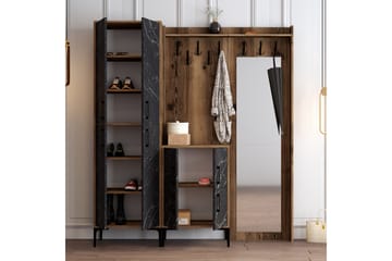 Retzow Hallmöbelset 180 cm - Mörkbrun/Svart - Möbler - Hallmöbler - Möbelset för hall & entre