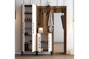 Retzow Hallmöbelset 180 cm - Mörkbrun/Vit - Möbler - Hallmöbler - Möbelset för hall & entre