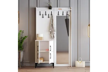 Retzow Hallmöbelset 35x120 cm med Spegel - Vit - Möbler - Hallmöbler - Möbelset för hall & entre