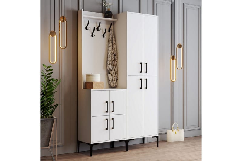 Retzow Hallmöbelset 35x120 cm - Vit - Möbler - Hallmöbler - Möbelset för hall & entre