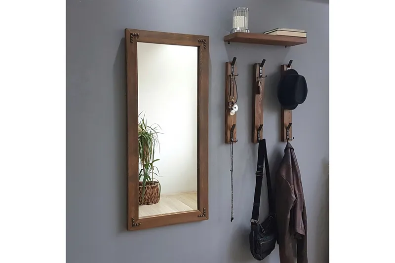 Rogahn Hallmöbel 3 cm - Valnöt - Möbler - Hallmöbler - Möbelset för hall & entre