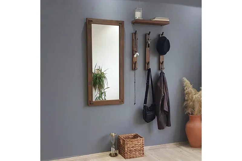 Rogahn Hallmöbel 3 cm - Valnöt - Möbler - Hallmöbler - Möbelset för hall & entre