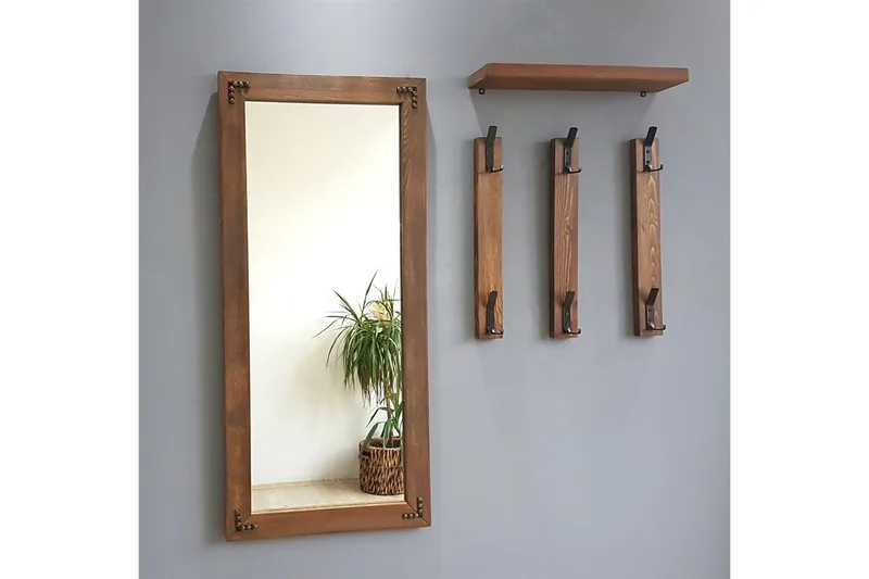 Rogahn Hallmöbel 3 cm - Valnöt - Möbler - Hallmöbler - Möbelset för hall & entre