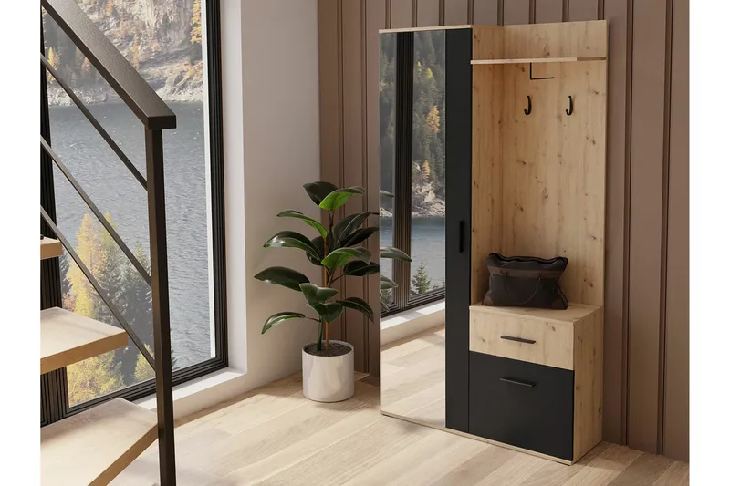 Rosehall Hallmöbelset 97x30 cm 195x Black - Möbler - Hallmöbler - Möbelset för hall & entre