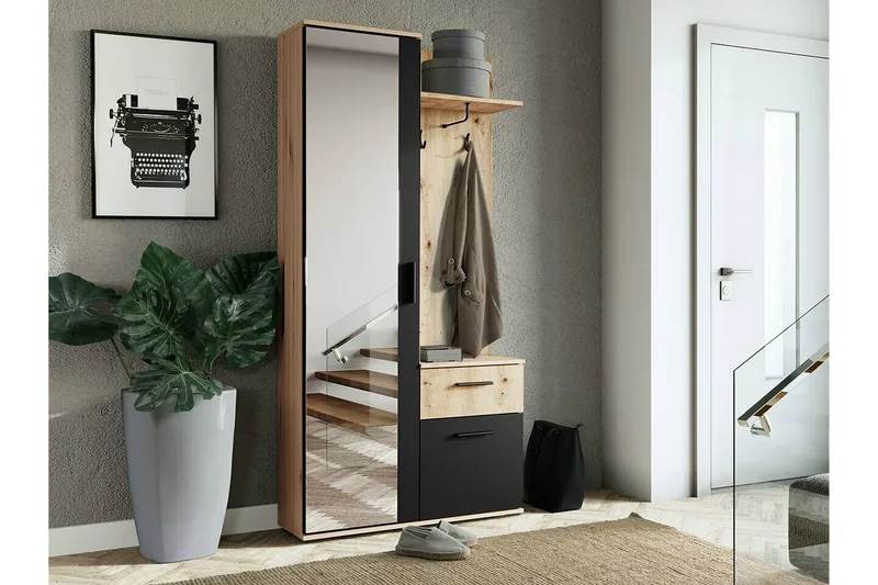 Rosehall Hallmöbelset 97x30 cm 195x NO_BRAND Black - Möbler - Hallmöbler - Möbelset för hall & entre