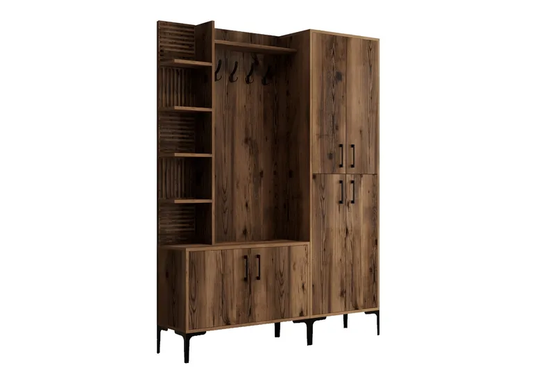 Schmida Hallmöbelset 150 cm - Mörkbrun - Möbler - Hallmöbler - Möbelset för hall & entre