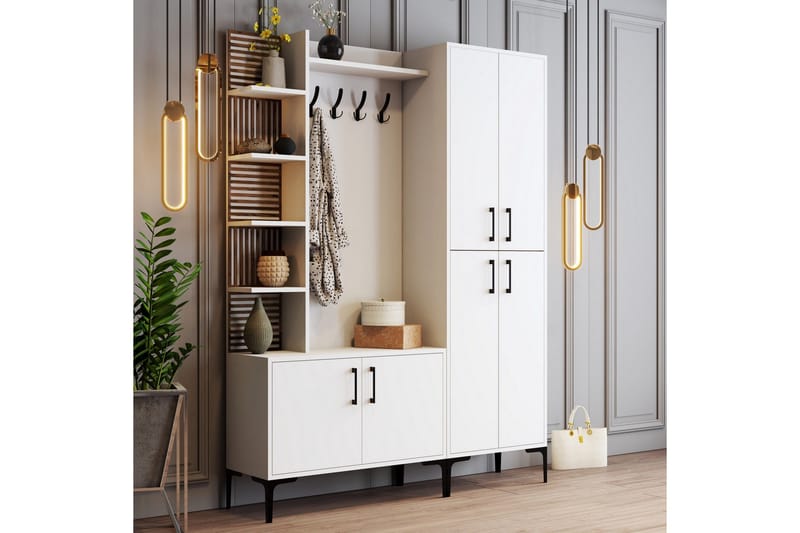 Schmida Hallmöbelset 35x60 cm - Vit - Möbler - Hallmöbler - Möbelset för hall & entre