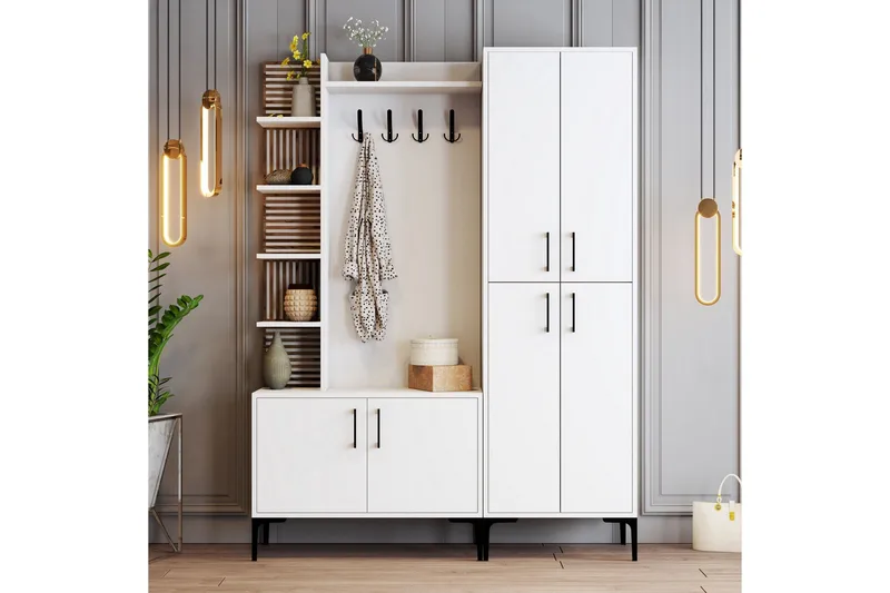 Schmida Hallmöbelset 35x60 cm - Vit - Möbler - Hallmöbler - Möbelset för hall & entre