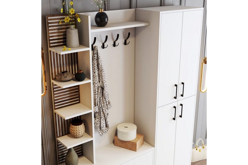 Schmida Hallmöbelset 35x60 cm - Vit - Möbler - Hallmöbler - Möbelset för hall & entre