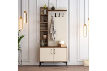 Schmida Hallmöbelset 90 cm - Mörkbrun/Beige - Möbler - Hallmöbler - Möbelset för hall & entre