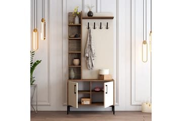 Schmida Hallmöbelset 90 cm - Mörkbrun/Beige - Möbler - Hallmöbler - Möbelset för hall & entre
