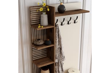 Schmida Hallmöbelset 90 cm - Mörkbrun/Beige - Möbler - Hallmöbler - Möbelset för hall & entre