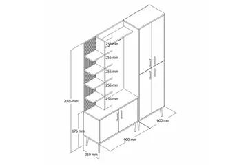 Schmida Hallmöbelset - Guld/Vit - Möbler - Hallmöbler - Möbelset för hall & entre