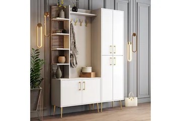 Schmida Hallmöbelset - Guld/Vit - Möbler - Hallmöbler - Möbelset för hall & entre