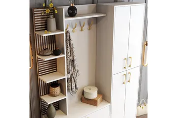 Schmida Hallmöbelset - Guld/Vit - Möbler - Hallmöbler - Möbelset för hall & entre