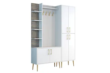 Schmida Hallmöbelset - Guld/Vit - Möbler - Hallmöbler - Möbelset för hall & entre