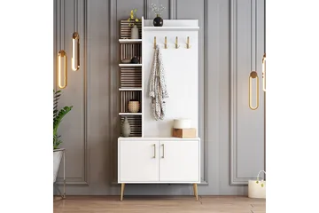 Schmida Hallmöbelset - Guld/Vit - Möbler - Hallmöbler - Möbelset för hall & entre