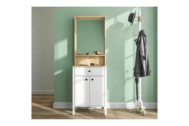 Orlan Fristående Hyllplan 190 cm - Natur/Vit - Möbler - Hallmöbler - Möbelset för hall & entre