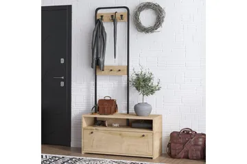 Orlis Hallmöbelset - Valnöt/Svart - Möbler - Hallmöbler - Möbelset för hall & entre