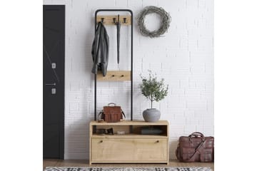 Orlis Hallmöbelset - Valnöt/Svart - Möbler - Hallmöbler - Möbelset för hall & entre
