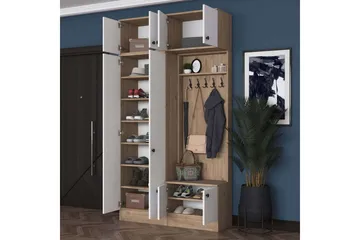 Quorra Hallmöbelset - Valnöt/Vit - Möbler - Hallmöbler - Möbelset för hall & entre