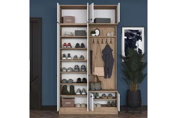 Quorra Hallmöbelset - Valnöt/Vit - Möbler - Hallmöbler - Möbelset för hall & entre