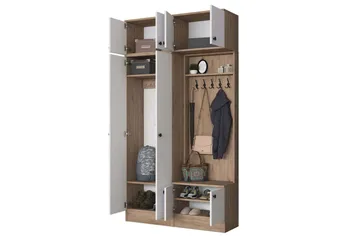 Quorra Hallmöbelset - Valnöt/Vit - Möbler - Hallmöbler - Möbelset för hall & entre