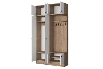 Quorra Hallmöbelset - Valnöt/Vit - Möbler - Hallmöbler - Möbelset för hall & entre