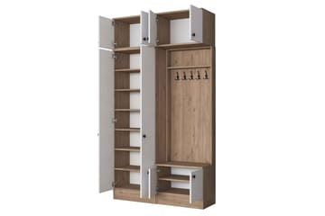 Quorra Hallmöbelset - Valnöt/Vit - Möbler - Hallmöbler - Möbelset för hall & entre