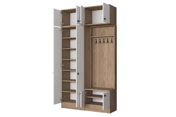 Quorra Hallmöbelset - Valnöt/Vit - Möbler - Hallmöbler - Möbelset för hall & entre