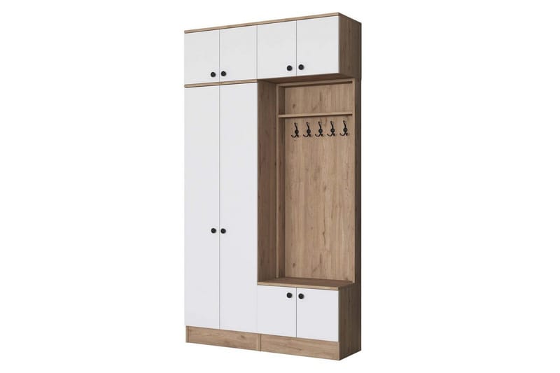Quorra Hallmöbelset - Valnöt/Vit - Möbler - Hallmöbler - Möbelset för hall & entre