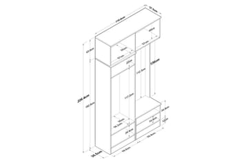Quorra Hallmöbelset - Vit - Möbler - Hallmöbler - Möbelset för hall & entre