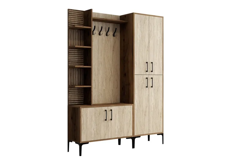 Schmida Hallmöbelset, Valnöt/Beige