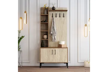 Schmida Hallmöbelset - Valnöt/Beige - Möbler - Hallmöbler - Möbelset för hall & entre