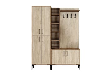 Schmida Hallmöbelset - Valnöt/Beige - Möbler - Hallmöbler - Möbelset för hall & entre